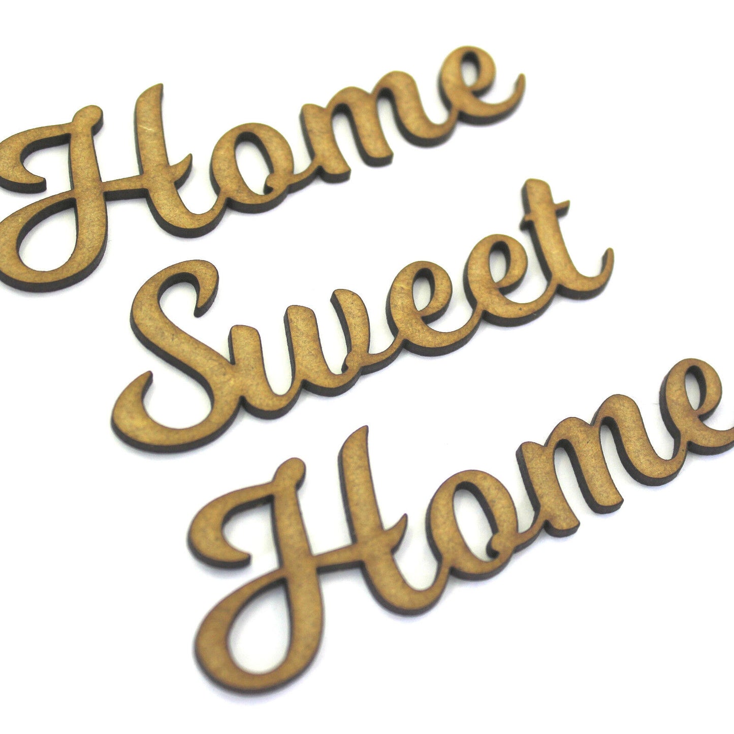 Home Sweet Home Craft Shapes, Various Sizes, 2mm MDF Wood. Joined up lettering