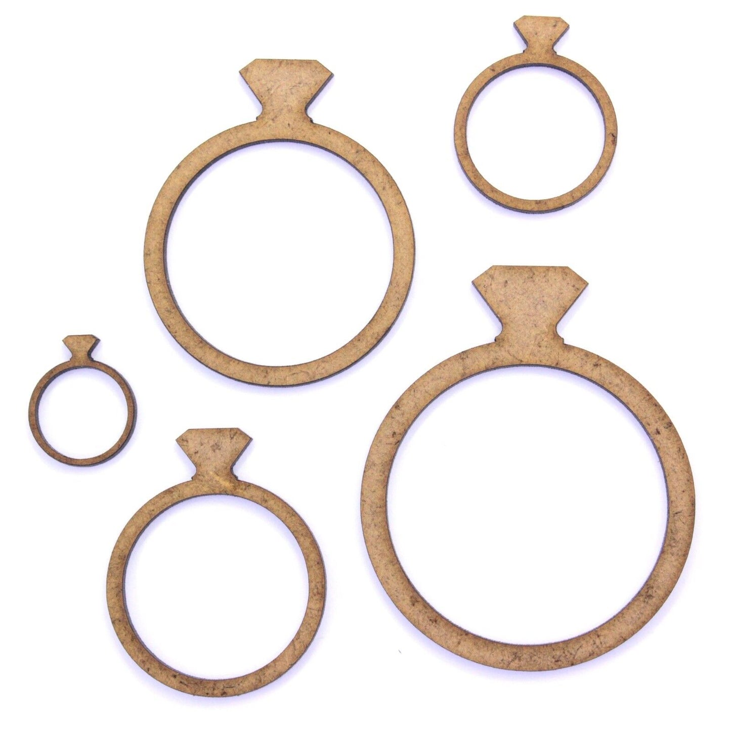 Diamond Engagement Ring Craft Shapes, 2mm MDF Wood. Wedding Jewelry marriage