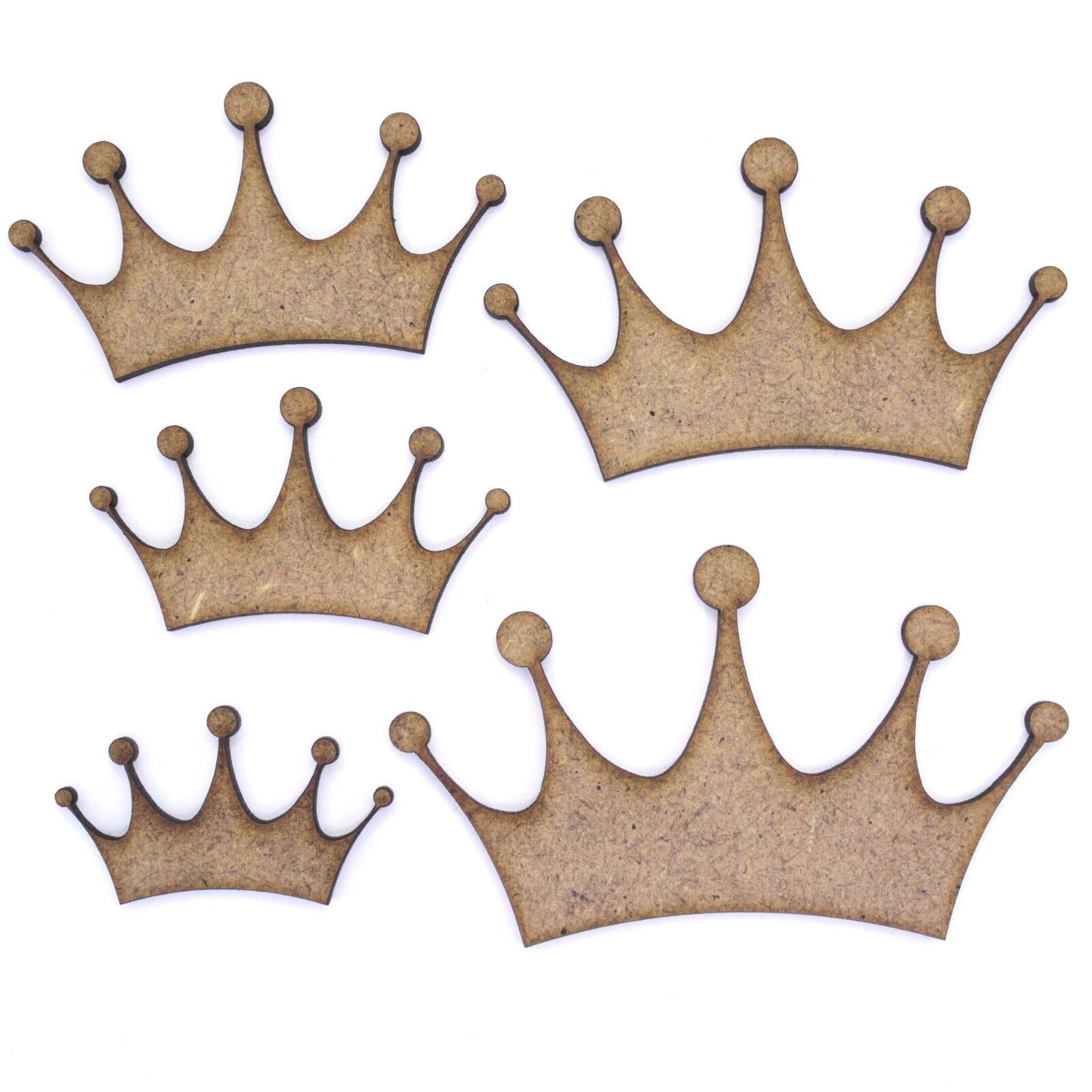 Basic Crown Craft Shape, Various Sizes, 2mm MDF Wood. Royal, King, Queen