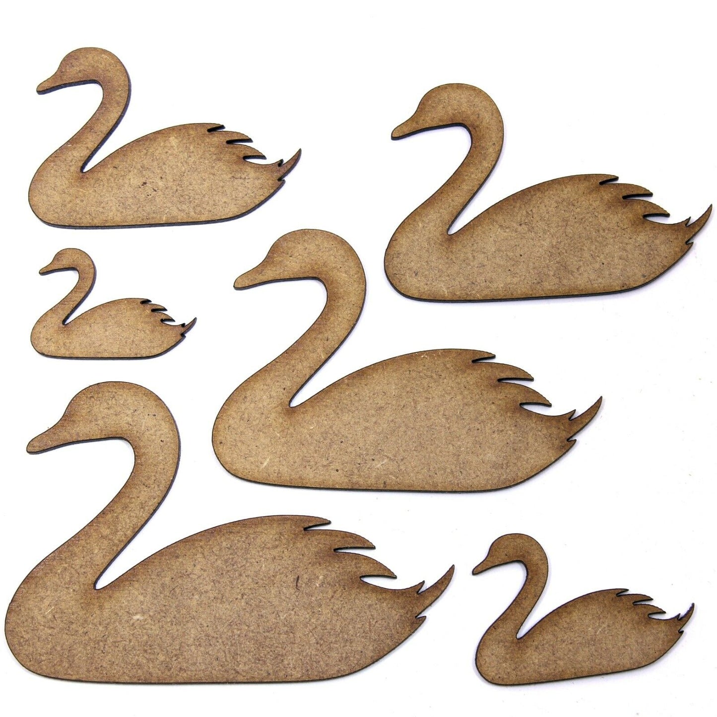 Swan Craft Shape, Various Sizes, 2mm MDF Wood. Mute, Trumpeter, Pond, River