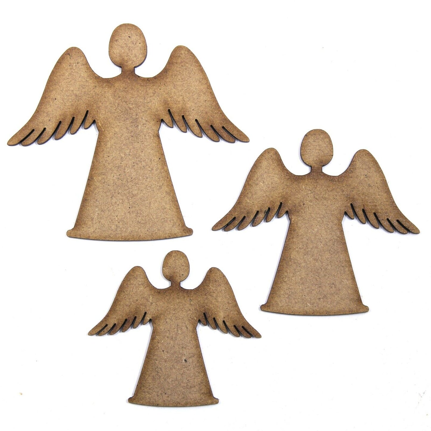 Christmas Angel Craft Shape, 5cm to 20cm. 2mm MDF Wood. Fairy, Xmas, Tree  Decor