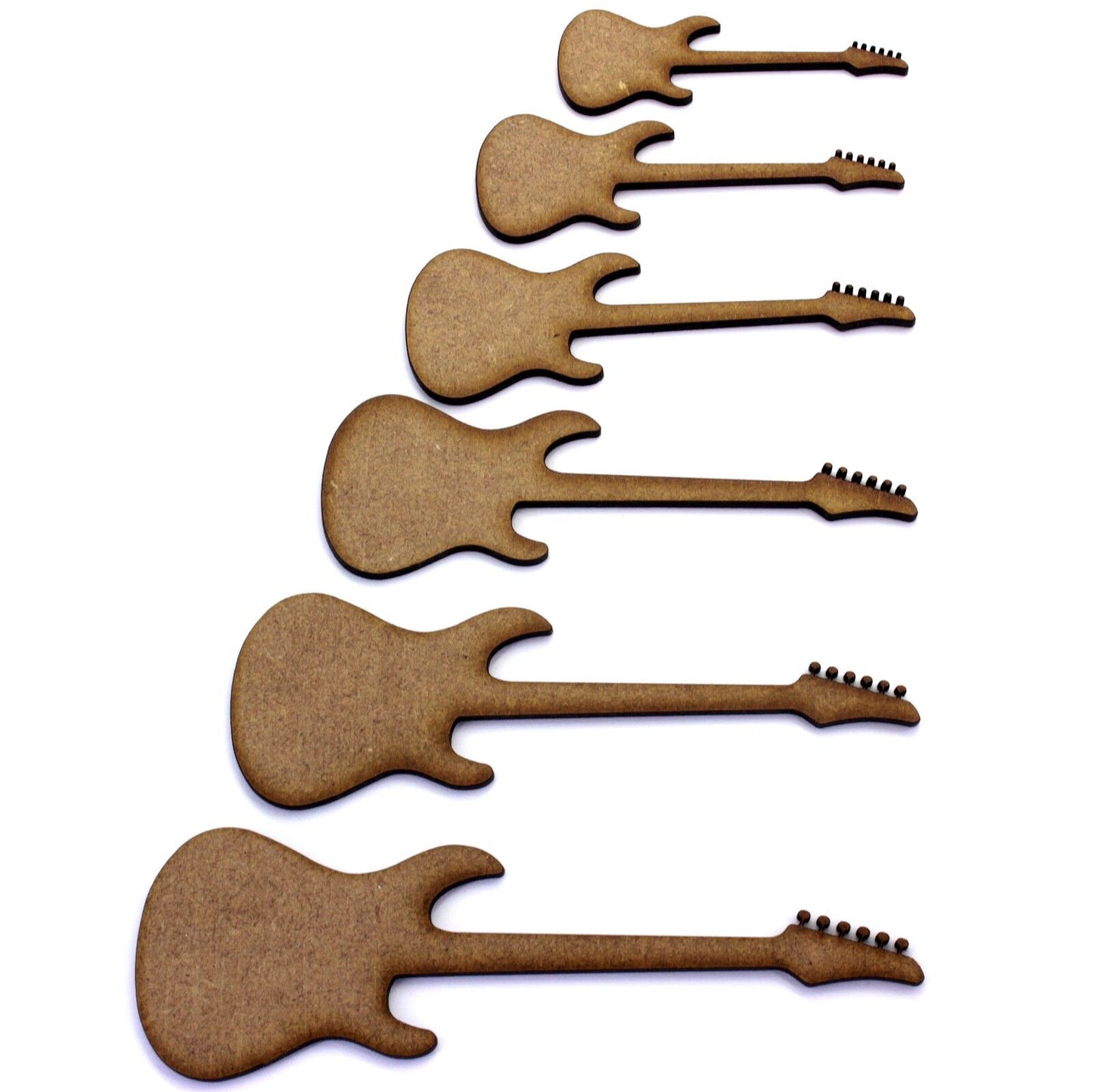 Electric Guitar Craft Shapes. Various Sizes 50mm - 200mm. 2mm MDF Wood