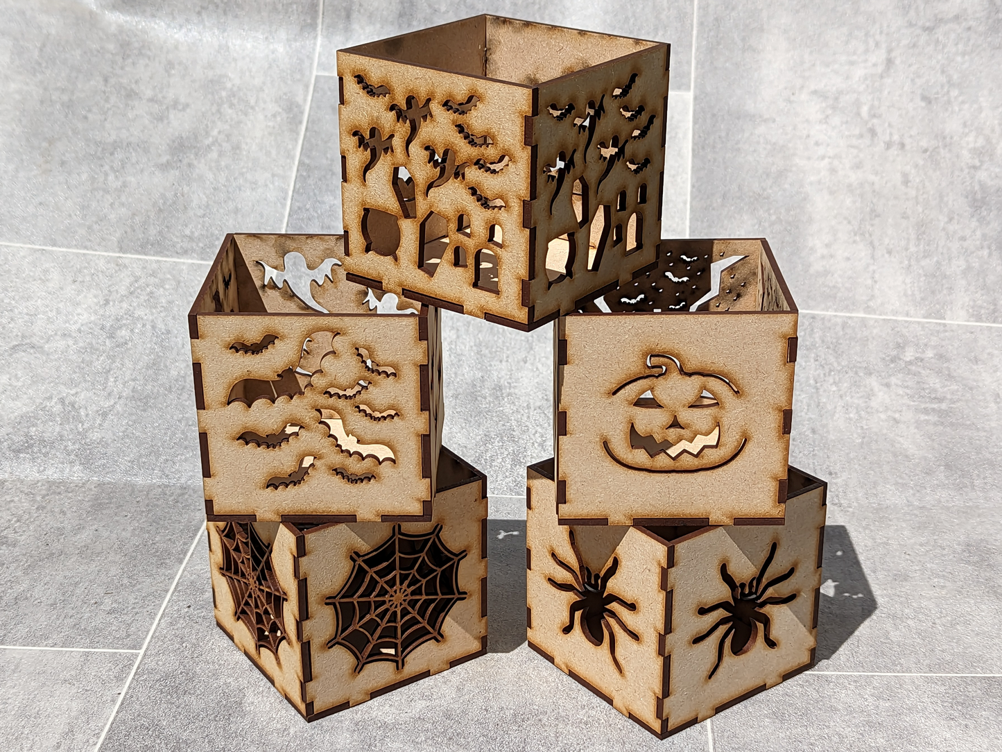 Tealight Candle Halloween Laser Cutting Digital Download Bundle