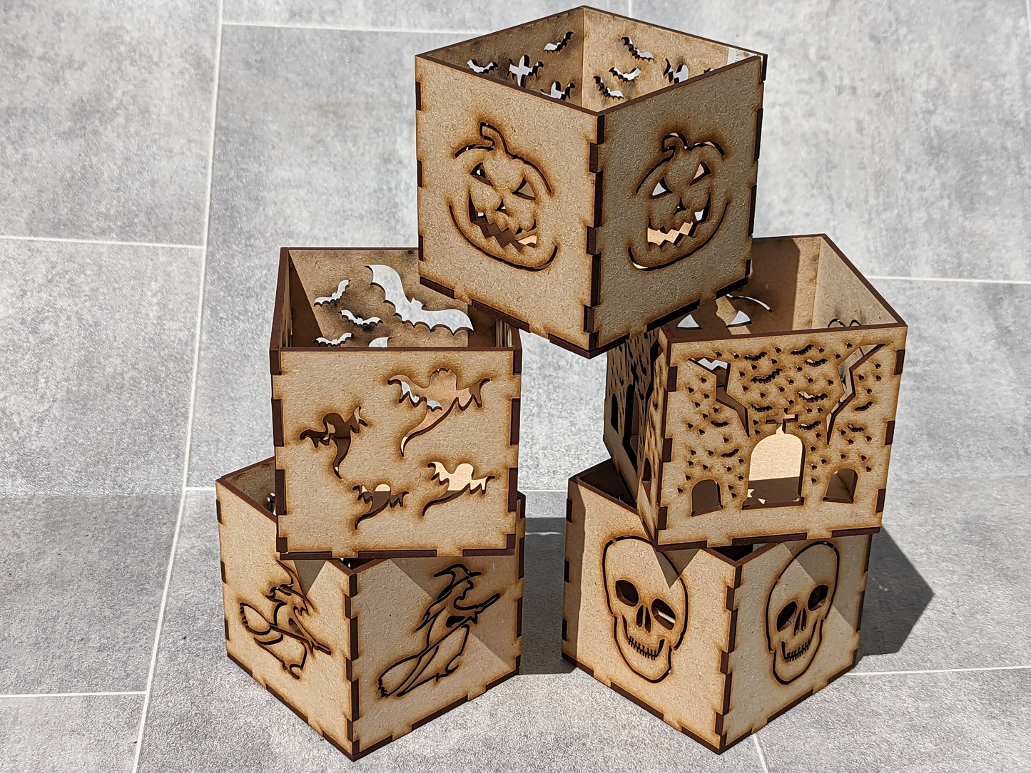 Tealight Candle Halloween Laser Cutting Digital Download Bundle