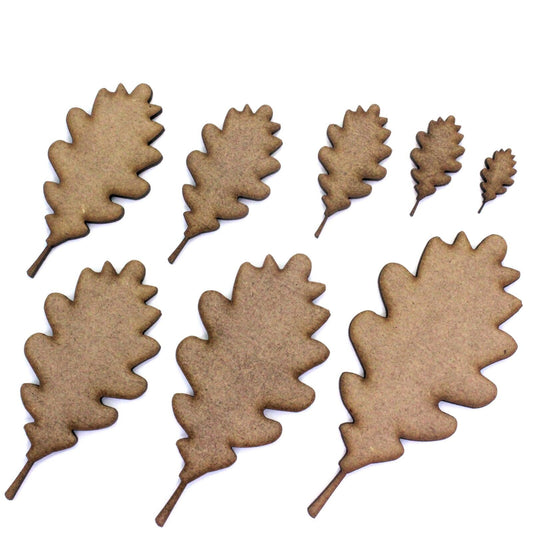 Oak Tree Leaf Craft Shapes, 2mm MDF Wood. Autumn Leaves. Various Sizes