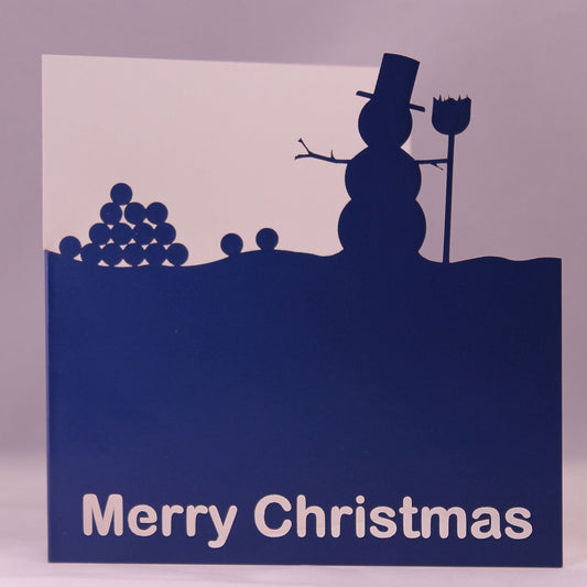 Laser Cut Snowman Silhouette Christmas Card