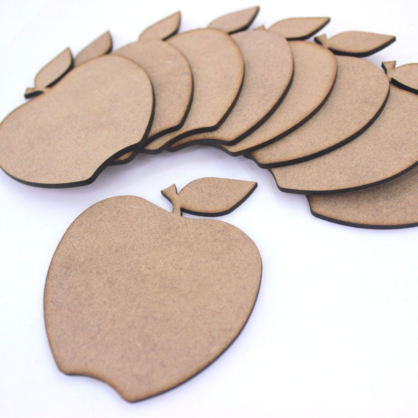 10x MDF Wooden Apple Bases. Best Teacher Craft Shapes. 9cm in height.