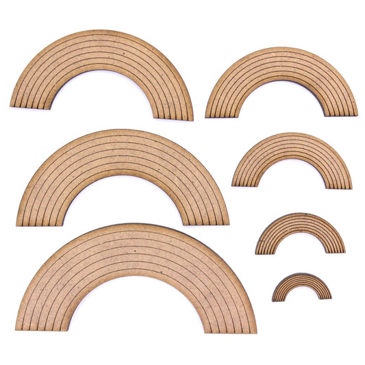 Rainbow Craft Shape. 2cm to 20cm. 2mm MDF Wood. Nursery, School, Bedroom, Decor