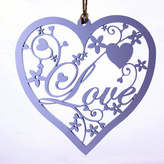 Hanging Decoration - White Fancy Love Heart. Home Decoration. Valentine, Wedding