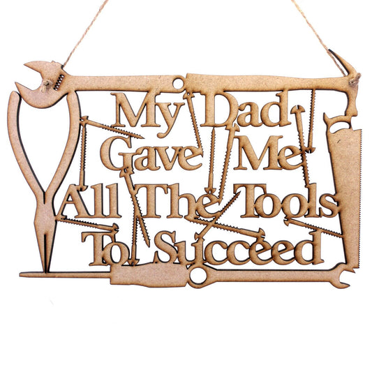 Fathers Day Plaque/Hanger. Wooden/MDF Home Decoration. Tools, Shed, Garage, Dad