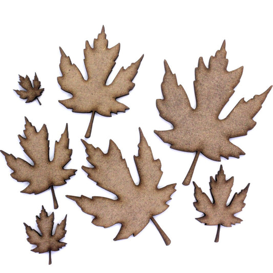 Maple Tree Leaf Craft Shapes, 2mm MDF Wood. Autumn Leaf. Various Sizes
