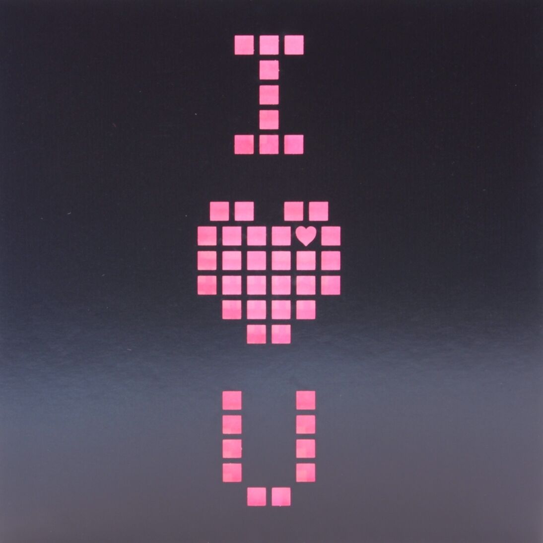 Laser Cut Card With Pink Pixel Design - Valentines, Birthday. Perfect for Geeks