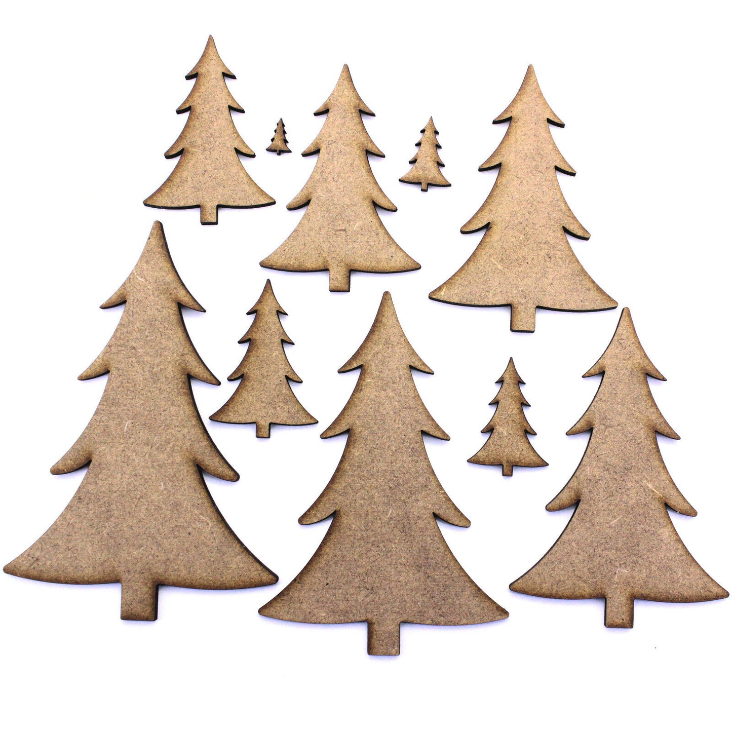 Christmas Tree Craft Shape, Embellishments, Decorations, 2mm MDF. Various Sizes