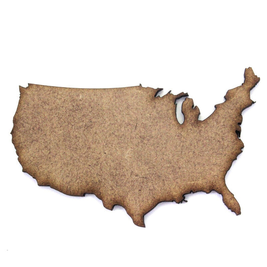USA America Map Country Shapes. Sizes 50mm - 200mm. 2mm MDF Wood Laser Cut