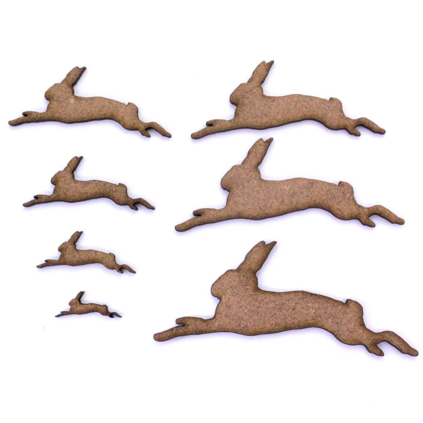 Jumping Hare / Rabbit Craft Shapes, 2mm MDF Wood. Jumping / Running