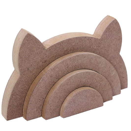 Cat Ears Stacker, 18mm MDF, Stacking, Stack, Rainbow, Nursery Decoration Crafts