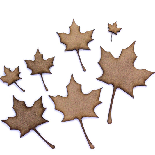 Sycamore Tree Leaf Craft Shapes, 2mm MDF Wood. Autumn Leaves. Various Sizes
